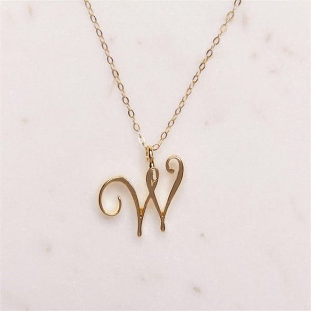Petit Collier Alphabet Cursif 26 Lettres A-Z Logo Tag Symbole Pendentif Chaîne Clavicule