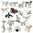 thumbnail image 3 of 18PCS Polar Arctic Animal Toy Figurines Set Arctic Rabbit Arctic Husky and Igloo Simulation Animal Model Gift for Kids, 3 of 8