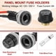 thumbnail image 3 of 2 Pcs Portafusible de Montaje en Panel, 10/15A AC 125/250V 5 x 20mm Portafusibles de Terminal de Espiga con Capa de Tornillo y Cables Pre-soldados y Fusibles de Tubo de Vidrio de 8A, 3 of 6