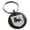Black, variant on Stainless Steel Bull Bravery Coat of Arms Shield Engraved Small Medallion Circle Charm Keychain Keyring