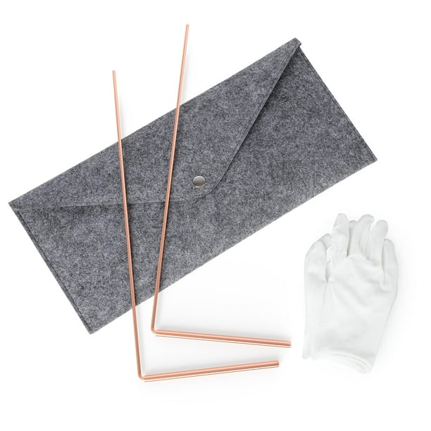 Kit de varillas de radiestesia Mardili, 99,9% de cobre puro, 30 cm, con guantes