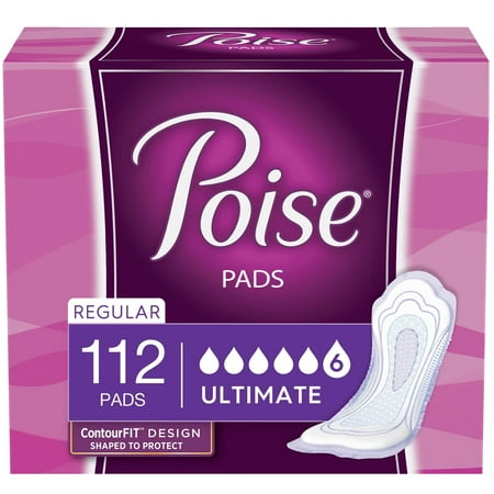 Poise Incontinence Pads for Women/Bladder Control Pads Ultimate-Regular 112ct