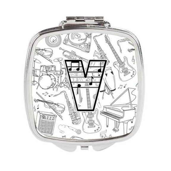 Letter V Musical Note Letters Compact Mirror