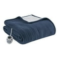 thumbnail image 1 of OLLIIX Fleece to Sherpa Heated Electric Blanket, Blue, Queen, 1 of 5