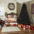 thumbnail image 7 of 7 FT Black Artificial Christmas Tree, 1346 Realistic Plastic Branch Tips, Sturdy Base with Detachable Feet, Easy Assembly, 7 of 7