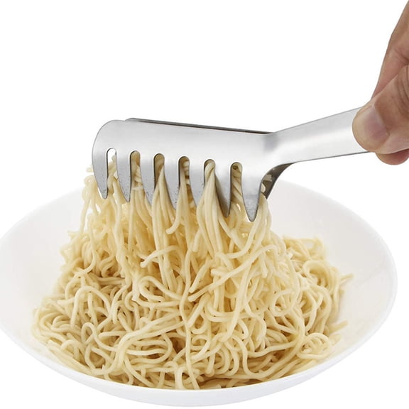 Stainless Steel Spaghetti Tongs,Comb Style Kitchen Food Tongs,Non-Slip Serving Tongs for Pasta, Bread, Fruit,BBQ,Cooking,Restaurant & Home Use