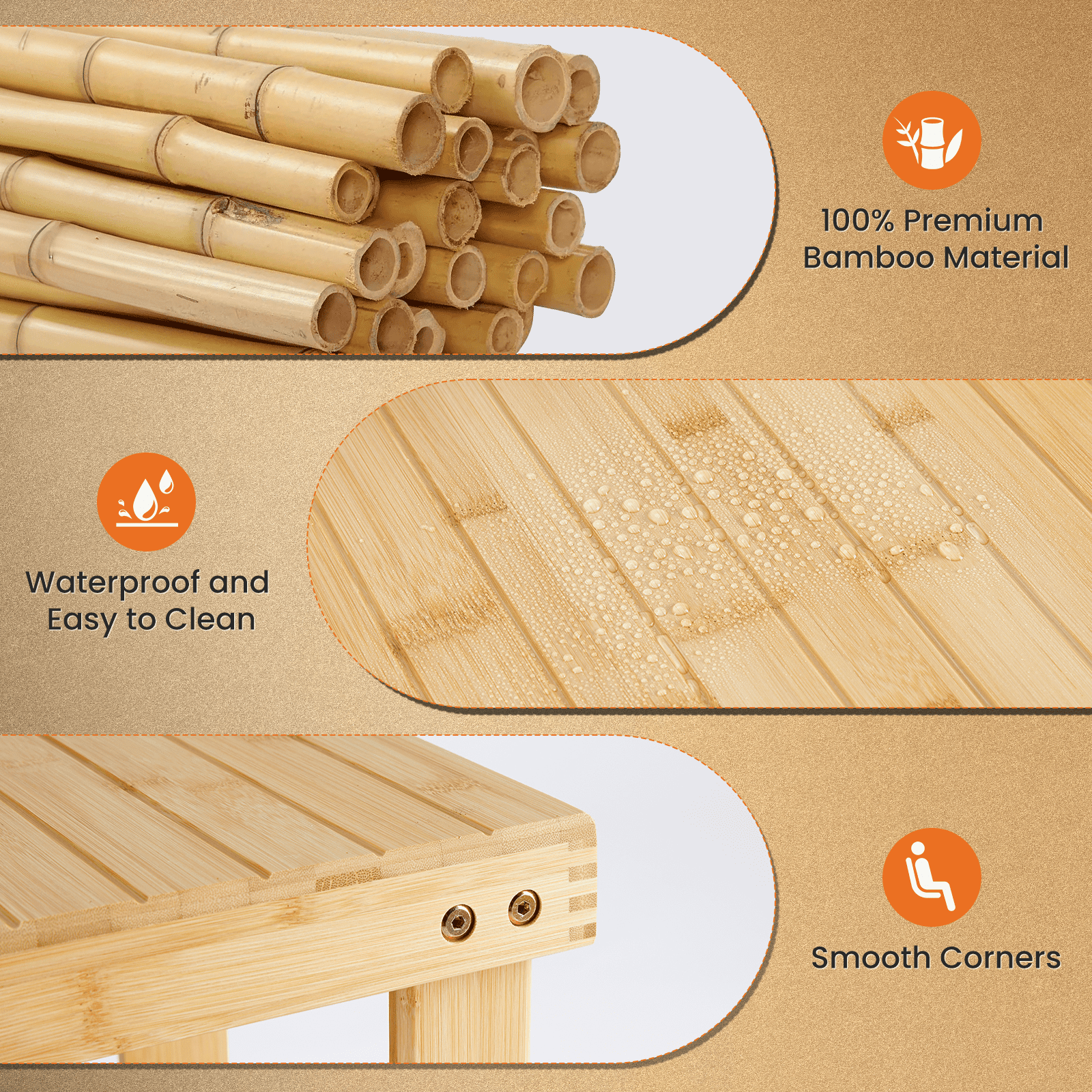 MAYEERTY 3-Tier Bamboo Shoe Rack Bench, 286Lbs Capacity, Compact Storage for Entryway, Bedroom