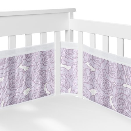Sweet Jojo Designs + BreathableBaby Rose Purple Breathable Mesh Crib Liner Pad