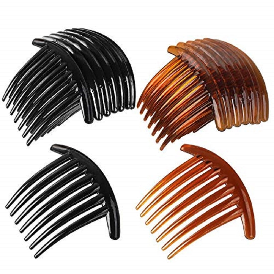 24 PCS 7 Tooth French Twist Comb Plastic Hair Side Combs Hair Accessory for  Women Girls (Black and Brown) 