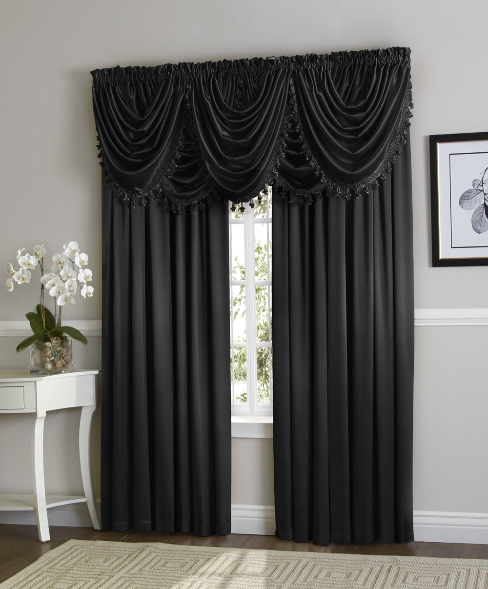 Hyatt Window Curtain & Fringed Valance Complete 9 Piece Window