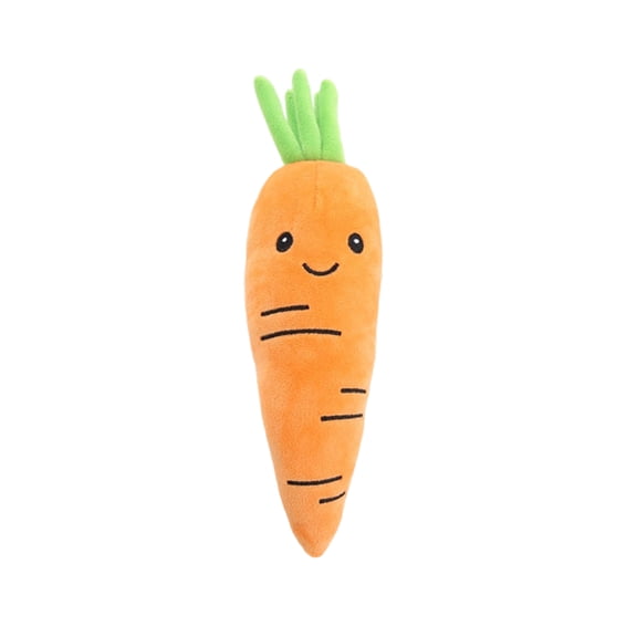 Cute Fruit & Vegetable Plush Squeaky Toy For Pet, Soft Sound Toy With Adorable Cartoon Shape,Pet Toys for Self Play,Gifts for Pets and Pet Lovers(Orange)