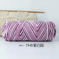 thumbnail image 1 of Granjero Gordo Hilo de lana teñido a mano para tejer y hacer crochet, hilo de lana suave y duradero, hilo pesado de 500 g, morado y blanco, 1 of 4