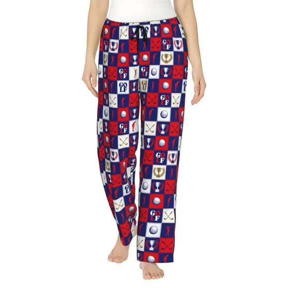 Bingfone Pyjama Motif golf pour Femmes, Pantalon de Pyjama avec Poches - X-Grand