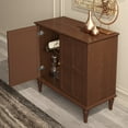 thumbnail image 4 of HLR 31.4" W Mid-Century 2 Door Credenzas & Sideboards With Adjustable Shelves, Brown, 4 of 9