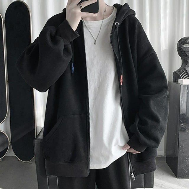 LOVZFMLL Cardigan pour Femmes Hommes Printemps et à Capuche Poche Macaron Cardigan à Fermeture Éclair Manteau Chandail