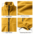 thumbnail image 5 of GUZOM Mens Stand Collar Fleece Jacket,Full Zip Loose Fit with Zipper Pockets,Yellow,Size S, 5 of 6