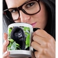 thumbnail image 2 of 3drose, Africa, Rwanda, Volcanoes Np. Adorable Young Mountain Gorilla., 15oz Two-tone Black Mug, 2 of 6