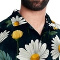 thumbnail image 5 of Daisy Men's Hawaiian Shirt, Button Down Poplin Short Sleeve Casual Summer Beach Printed Unisex Shirts, 5 of 6