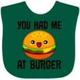 thumbnail image 3 of Inktastic You Had Me at Burger Boys or Girls Baby Bib, 3 of 4