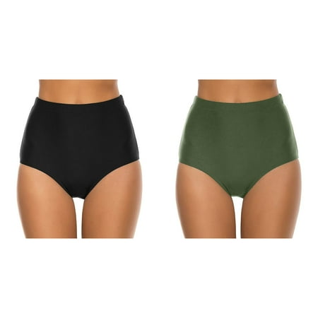 2-Pack Women Running High Waist Bikini Bottoms Swim Briefs Beach Shorts Ruched Bottom For Shorts Bathing Suit Small Juniors Mommy And Son Matching Swimwear Leopard Swimsuits for Women with Sleeves
