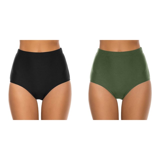 (2-Pack) Rinsvye Running Women Beach Briefs 1 Cute Swimsuits for Women Shorts Waist High Swim Bottom Women Swimsuits Two Cute Shorts for Shorts Bikini Bottoms Shorts Ruched Swimwears Tankinis Set