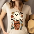 thumbnail image 4 of Boo Done With You Graphic Tee Funny Ghost Skull Pumpkin Shirt, Navy, Size 3XL, 4 of 6