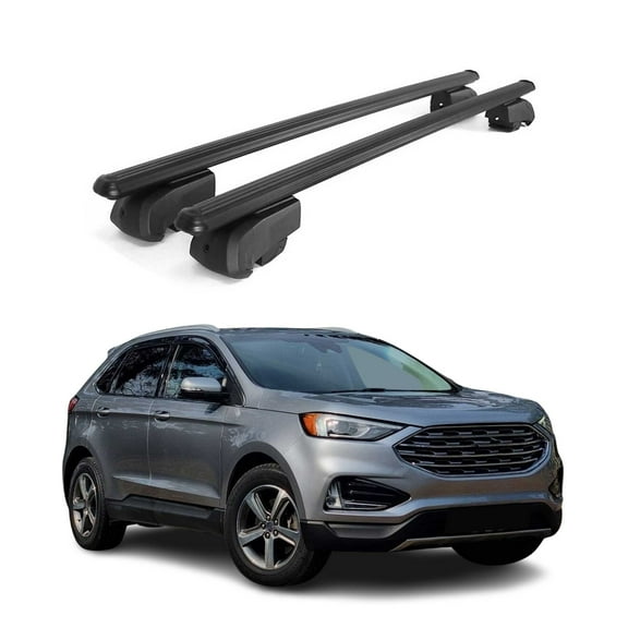 Lockable Roof Rack Cross Bars Luggage Carrier for Ford Edge 2015-2024 Black 2Pcs
