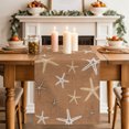 thumbnail image 2 of Vintage Terracotta Starfish Table Runner 120 Inches Long,Summer Coastal Beach Marine Life Cotton Linen Table Runners Dresser Scarves,Fabric Tabletop Scarf Furniture Cover for Dinner Party 13"x120", 2 of 9