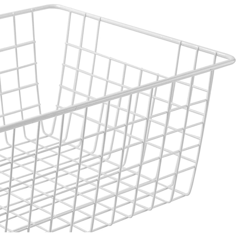 TRIANU Upright Freezer Storage Baskets, 2 Pack Black Coated Wire Storage  Bins Metal Bakset for Freezer, Pantry, Bathroom Organizing, 11.7*9.84*6.3