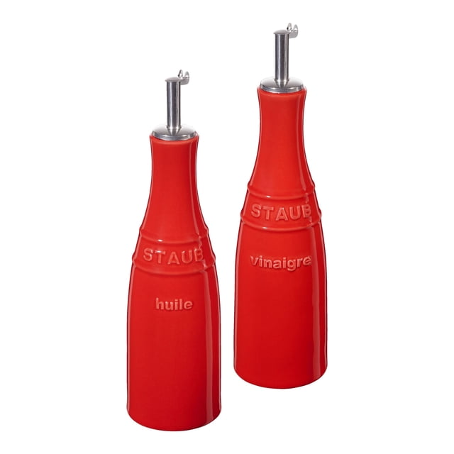STAUB Ceramique 250 mL / 2 Piece Ceramic Oil And Vinegar Set, Cherry