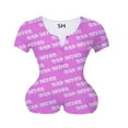 thumbnail image 1 of Women V-Neck Bodycon Bodysuit Button Sleepwear Jumpsuit Shorts Rompers, 1 of 2