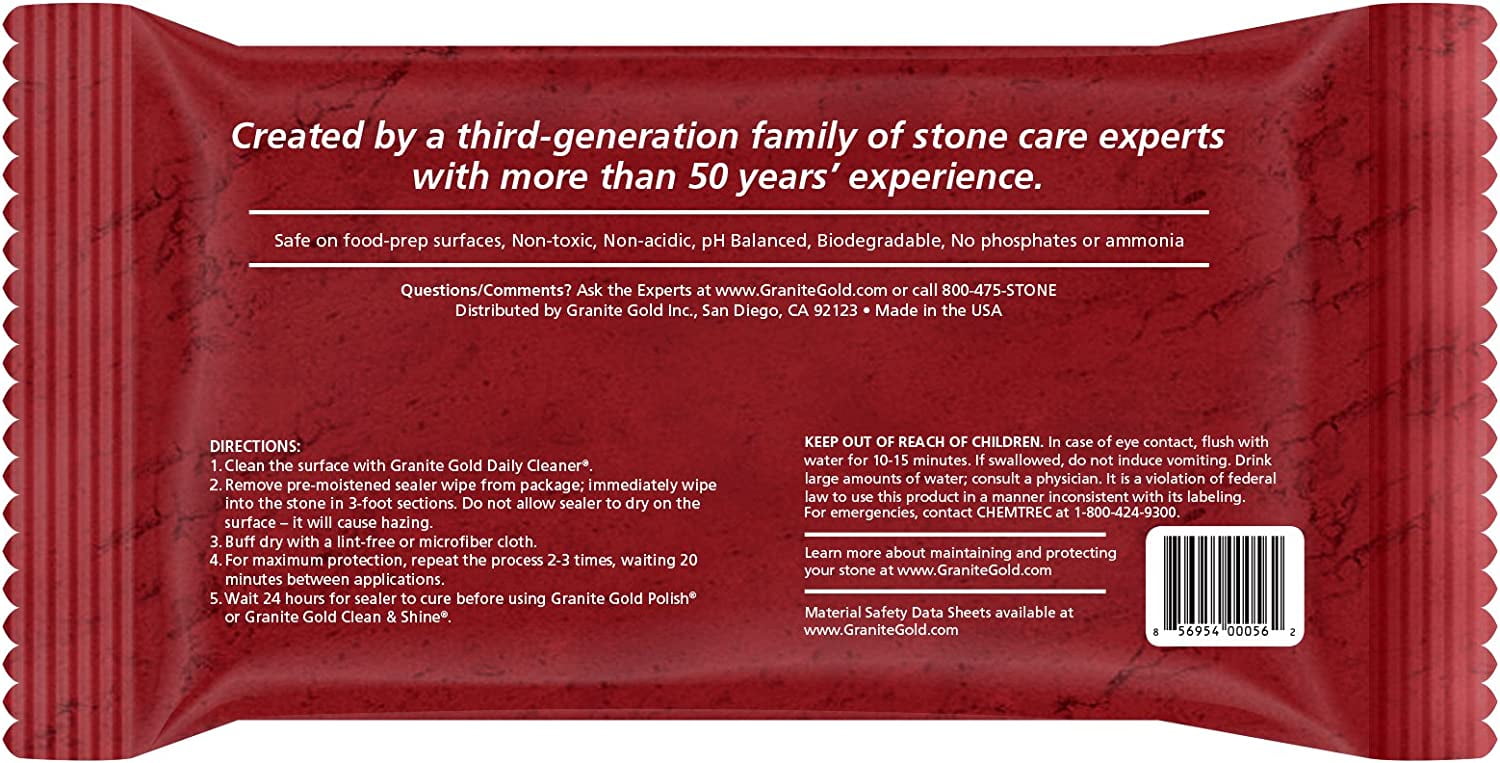 Buy Granite Gold Sealer Wipes WaterBased Sealing to Preserve and
