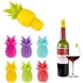 thumbnail image 1 of Juego de 7 marcadores de copa de vino de silicona de piña reutilizables para copas de vino con marcadores de copa de vino multicolor para fiesta, familia, cena, bar, mesa Xemadio YQ-1400, 1 of 7