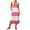 Pink, variant on Women's U Neck Sleeveless Midi Dress Wide Color Block Stripes Side Seam Pockets Loose Fit Casual Summer Jersey Shift Dress