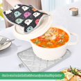thumbnail image 3 of Yayeee Pot Holders Kitchen Heat Resistant with Pocket 7"x9.8" Cotton Oven Cooking Hot Pads, Colorful Halloween Ghost, 3 of 7