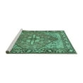 thumbnail image 2 of Ahgly Company Machine Washable Indoor Round Persian Turquoise Blue Traditional Area Rugs, 5' Round, 2 of 4