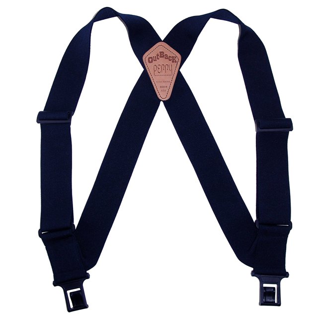 Perry Suspenders Bretelles 2 Pouces pour Hommes uBEE Outback Comfort Bretelles Ajustables - Bleu Marine, Régulier