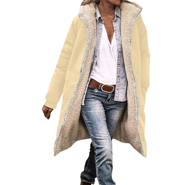 yardsong Veste Matelassée à Manches Longues Réversible en Polaire - Doublure Sherpa à Capuche pour Femmes Beige,P