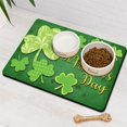 thumbnail image 3 of Dog Food Mat, Dog Mat for Food and Water, Pet Dog Cat Bowl Mat, Non-Slip Super Absorbent Cat Feeding Mat with Shamrock Leaf Irish,16inx24in, 3 of 7