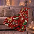 thumbnail image 6 of Festive Christmas Kitten Party Scene Elves Presents Red, Playful Pet Portrait Pattern, Warm Flannel Blanket for Living Room and Bedroom, Cat Lovers Christmas Gift, Pet Lover Home Decor, 6 of 9