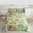 thumbnail image 2 of Feelyou Cartoon Capibara Teens Bedding Comforter Set, Lotus Flower Floral Twin Comforter Sets, Kawaii Orange Watermelon Reversible Bedding Set, Ultra Soft Home Decor, 2-Piece, 2 of 8
