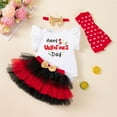 thumbnail image 5 of Tiweut Kid Outfits Valentines Day Girl Bodysuit Tutu Skirt Socks Headband 4 Piece Set, 5 of 5