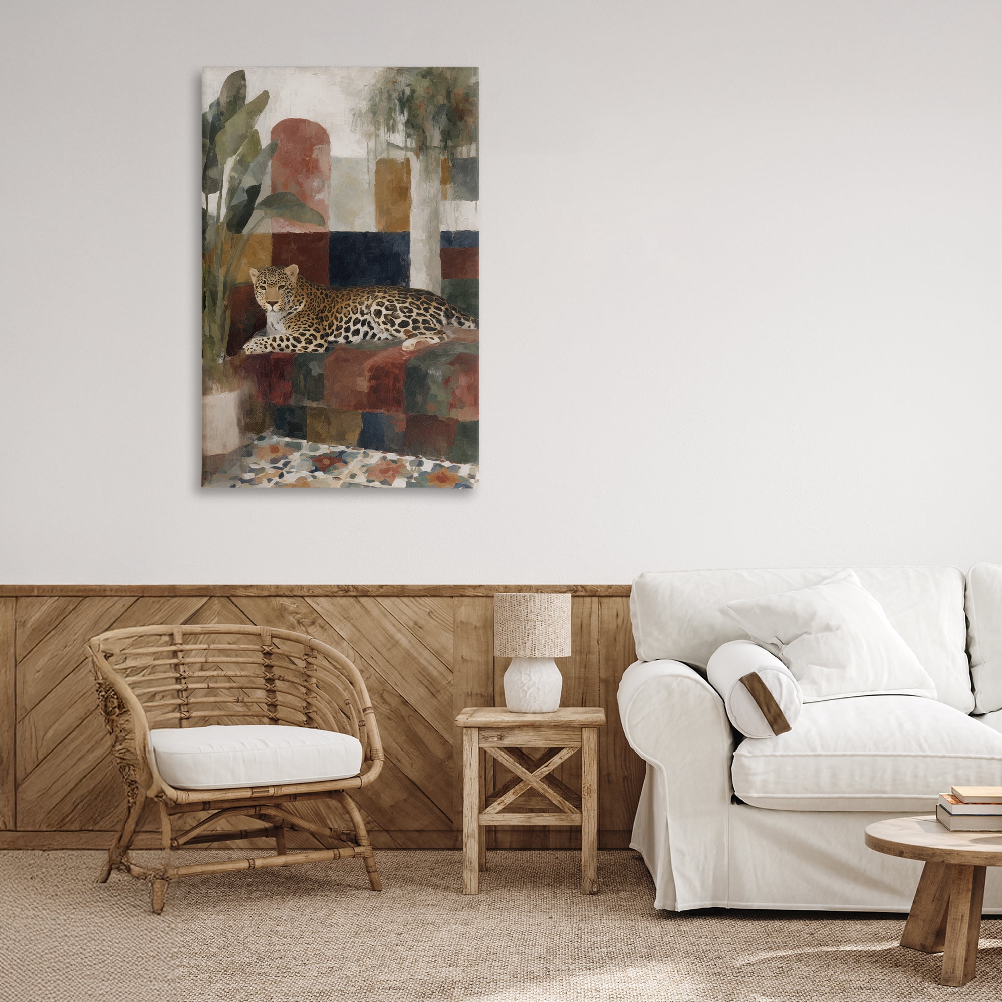 Stupell Industries Jaguar Among Tropical Palms Canvas Wall Art, design by Chromatic Storm Studio