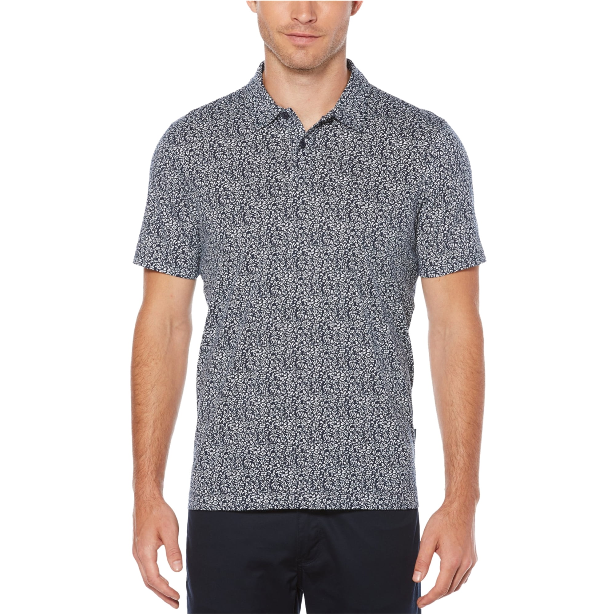 Perry Ellis - Perry Ellis Mens Floral Print Rugby Polo Shirt, White ...