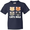 thumbnail image 3 of Inktastic Cats Rule with Cat Heads Youth T-Shirt, 3 of 5