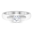 thumbnail image 4 of Certified Moissanite Solitaire Band Ring for Men - 5 mm - 1/2 CT - D-VS1 Grade, 10K White Gold, US 8.25, 4 of 8