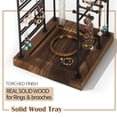 thumbnail image 4 of J JACKCUBE DESIGN Jewelry Organizer Stand, Black Metal Jewelry Tree Display Holder with Wood Tray for Necklace Bracelet Earring Stud Ring Large Storage - MK640 (Black), 4 of 7