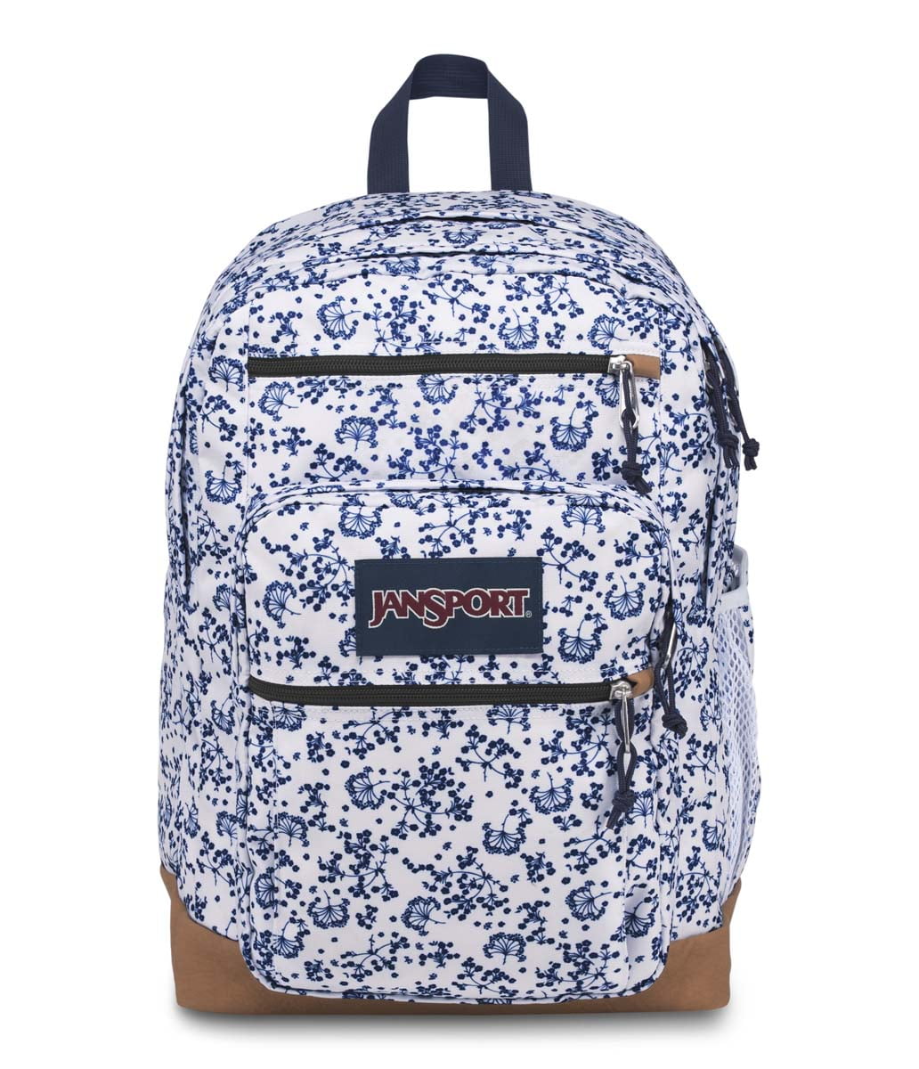 white field floral jansport backpack