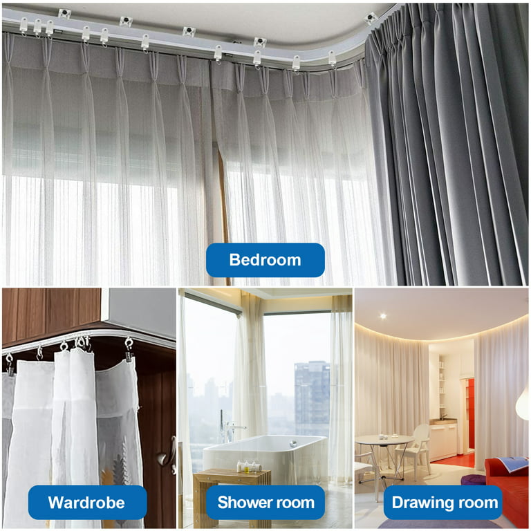 Bendable Ceiling Curved Curtain Track Flexible Ceiling Curtain Mount Soft  Windows Curved Track for Curtain Rail with Metal Curtain Hooks, Bed  Curtains Room Divider, Ceiling Track 5 m By MUTOCAR 