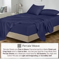 thumbnail image 3 of Ruvanti 100% Cotton Sheets - Crispy Cooling Percale Sheets For Full Size Bed, Breathable & Durable Full Sheet Set, 16 Inches Deep Pocket Bed Sheets, Crown Blue, 4 Pieces, 3 of 5